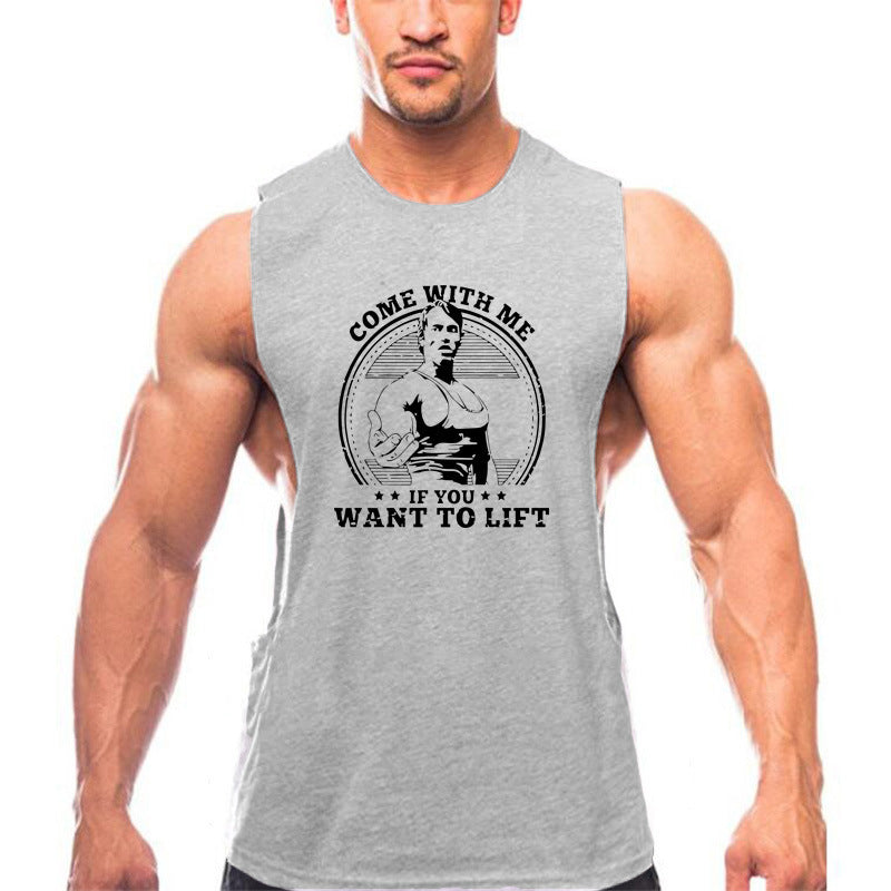 Summer Round Neck Sports Vest Men's Cotton Workout Clothes