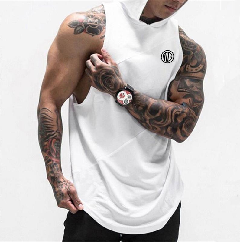 Mens Hooded Bodybuilding Tank Top