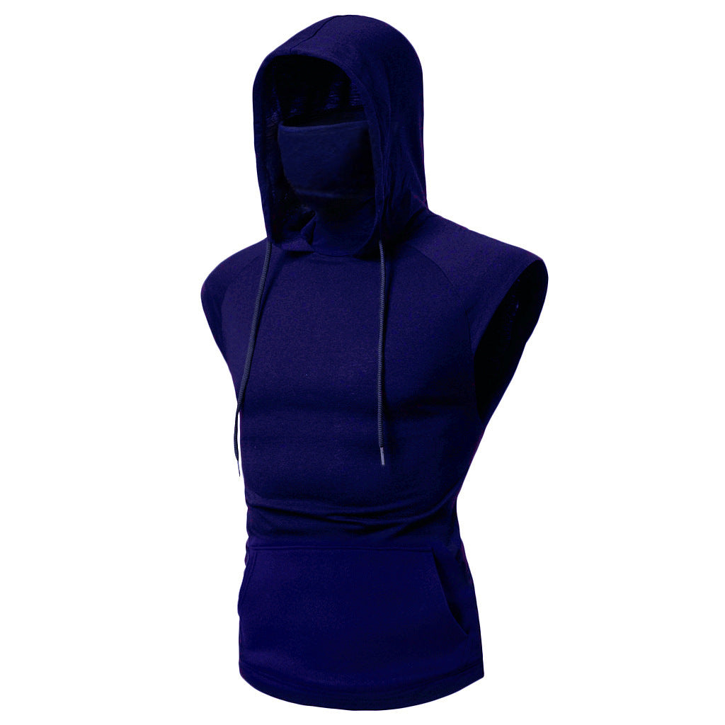 Mens Mask Sports Vest Hooded