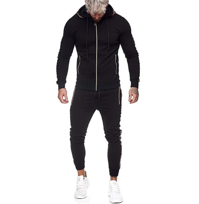 Men's sports tracksuit solid color casual wear