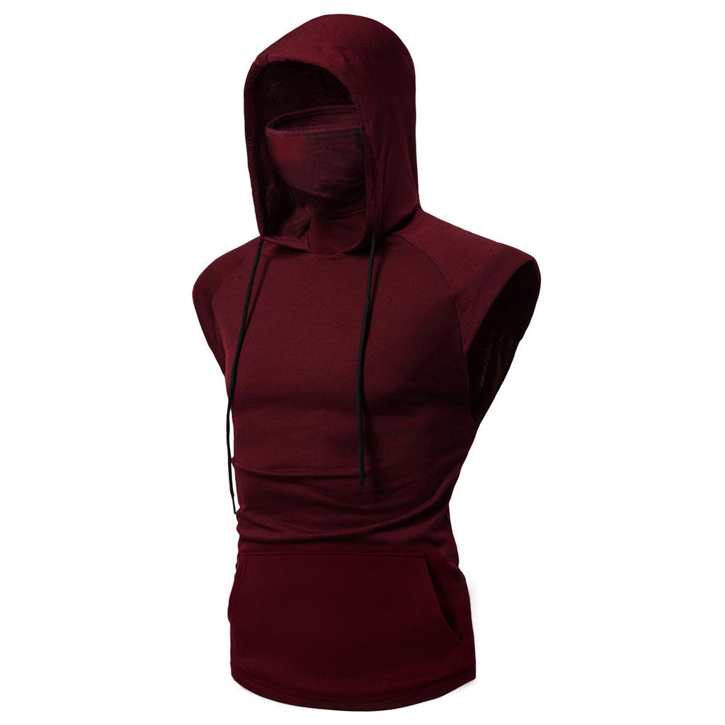 Mens Mask Sports Vest Hooded