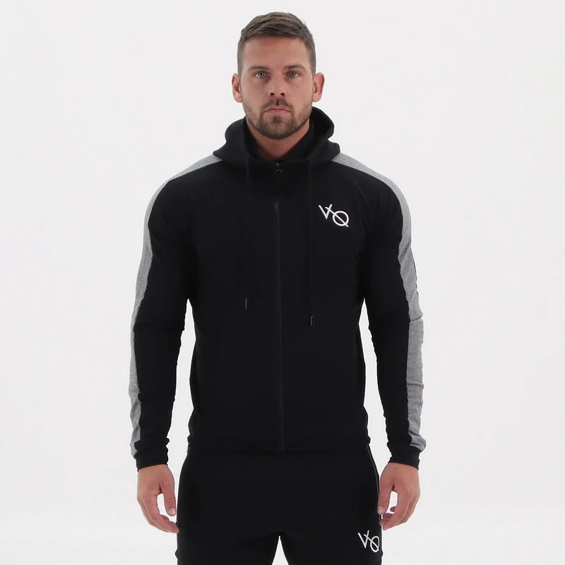 Autumn and Winter Color Matching Sports Sweater Men's Jacket