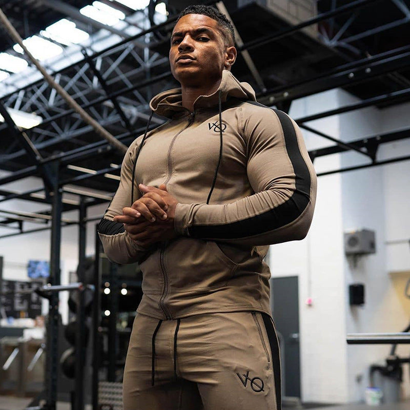 Autumn and Winter Color Matching Sports Sweater Men's Jacket