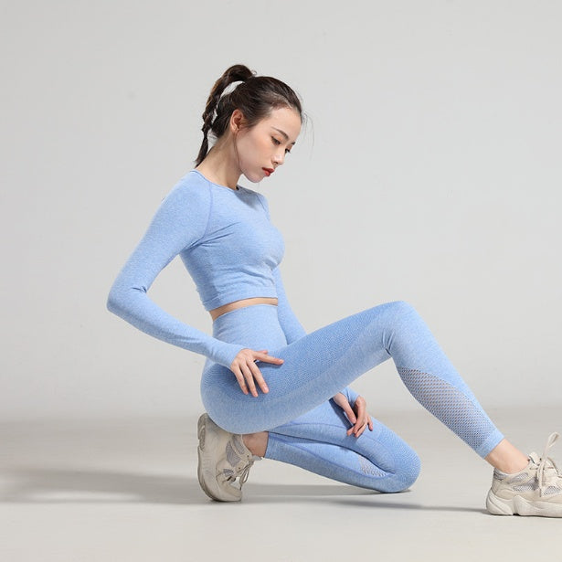 Women's Yoga Wear Set Long Sleeve Pants Sports Wear