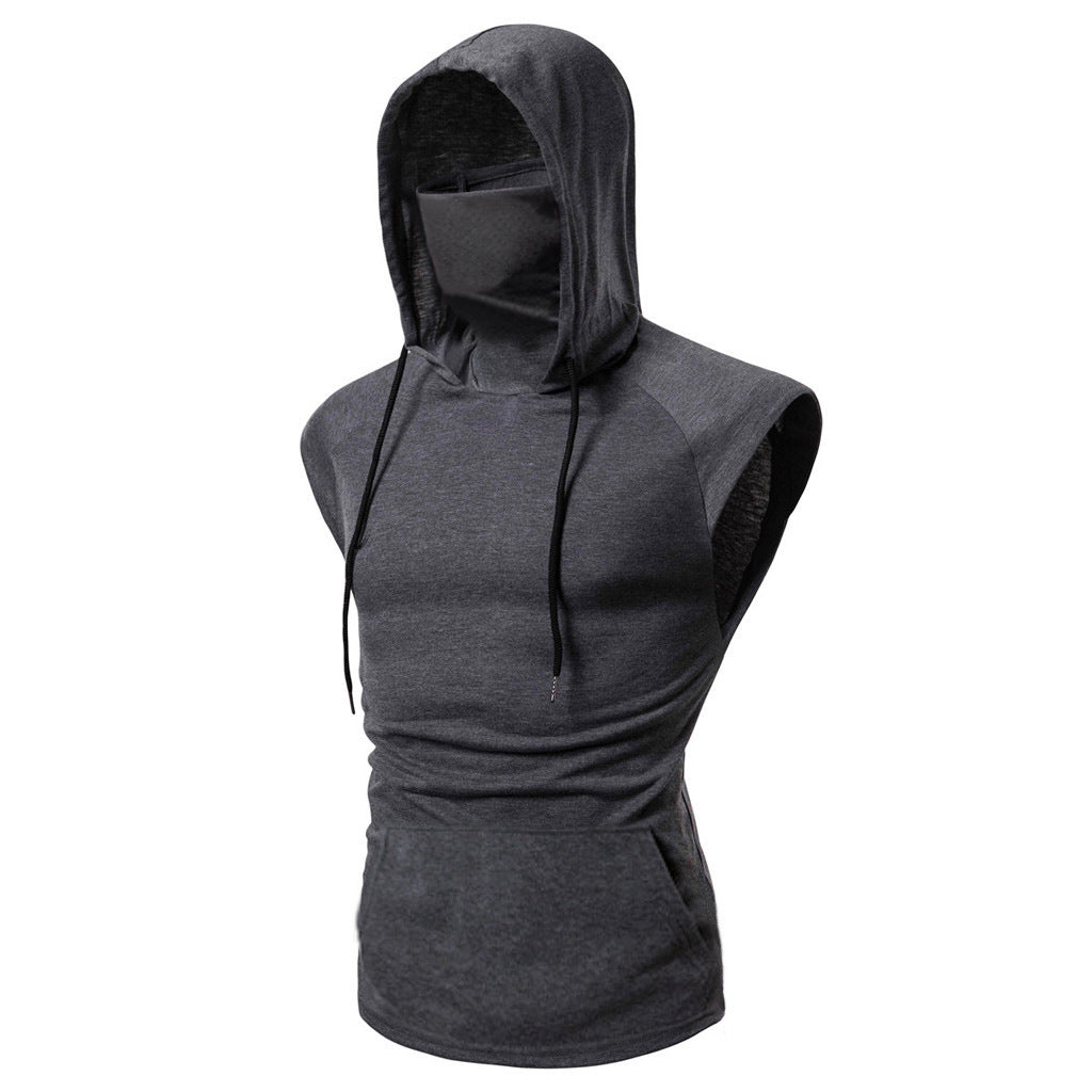 Mens Mask Sports Vest Hooded
