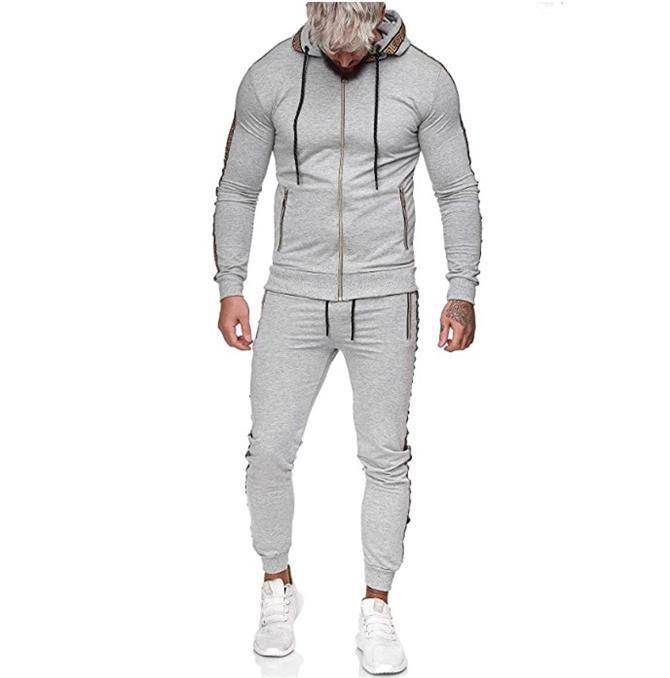 Men's sports tracksuit solid color casual wear