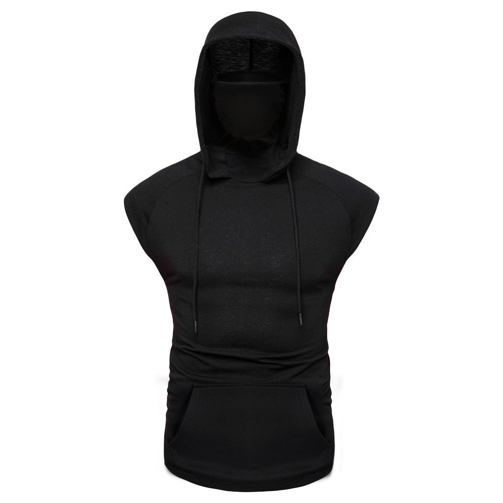 Mens Mask Sports Vest Hooded