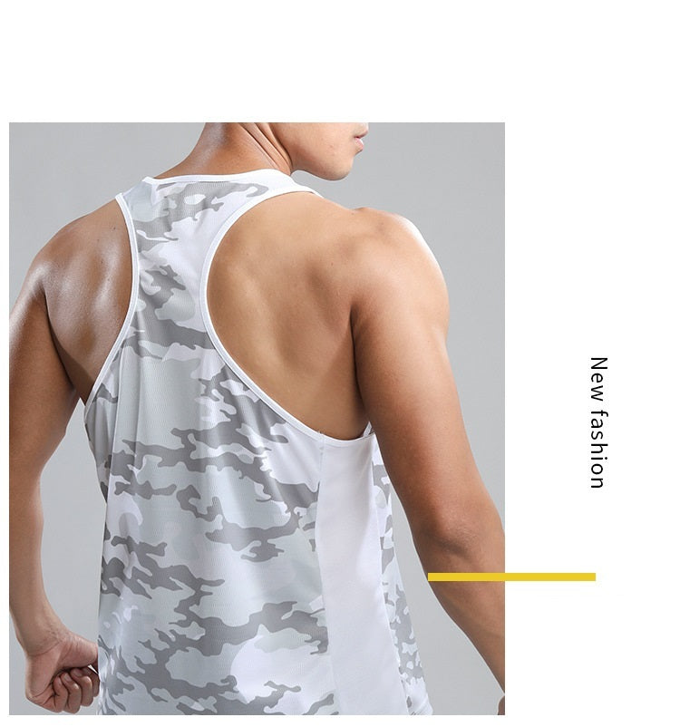 Men's Sports Quick-drying Running Sleeveless Camouflage Top