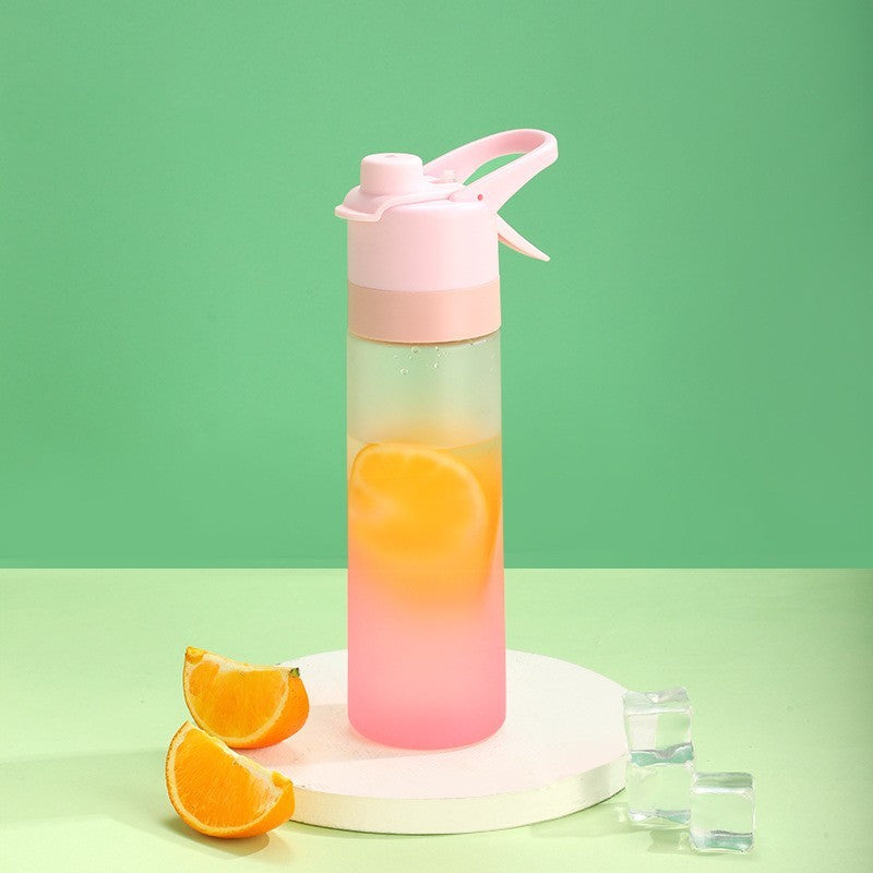 Drink Bottle New Gradient Fog Spray Sports Cup Plastic