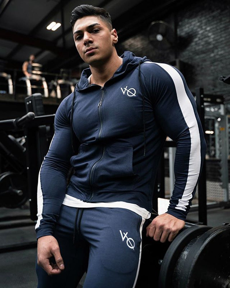 Autumn and Winter Color Matching Sports Sweater Men's Jacket