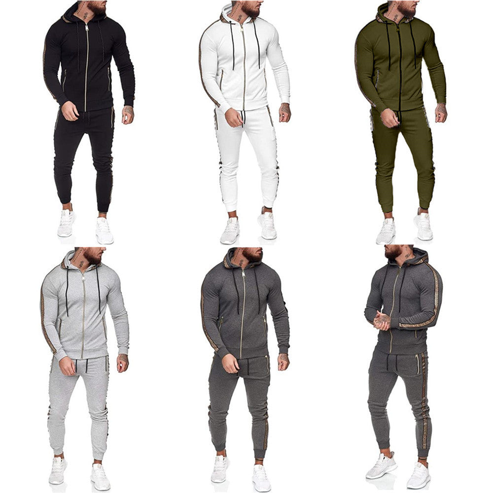 Men's sports tracksuit solid color casual wear