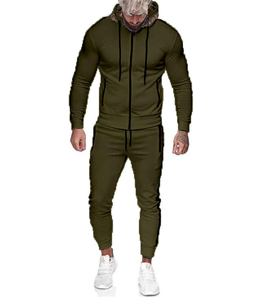 Men's sports tracksuit solid color casual wear