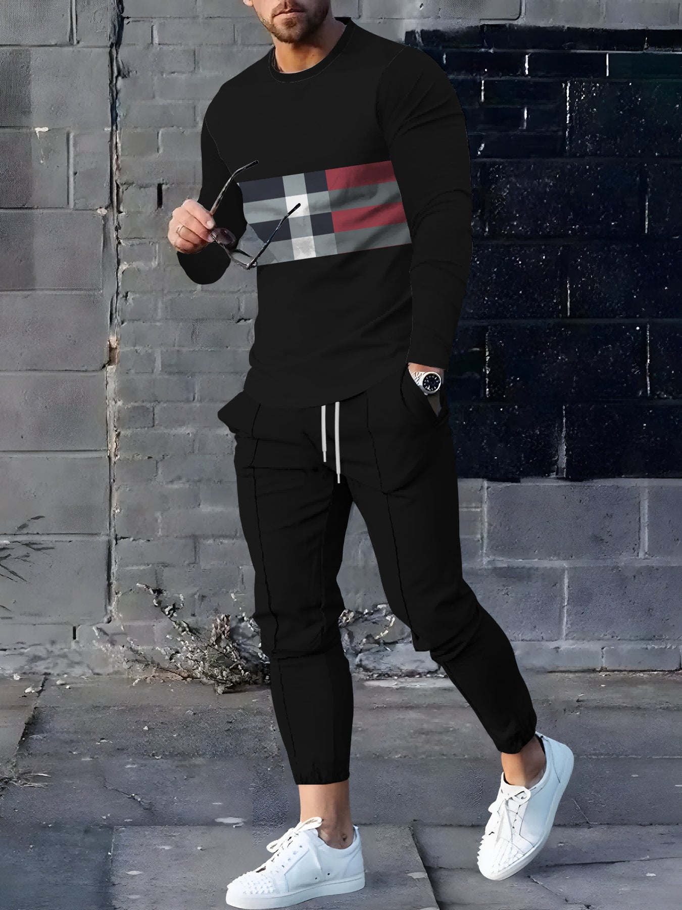 Wear Kings Tracksuit Sports And Leisure Suit Printed T-shirt Length