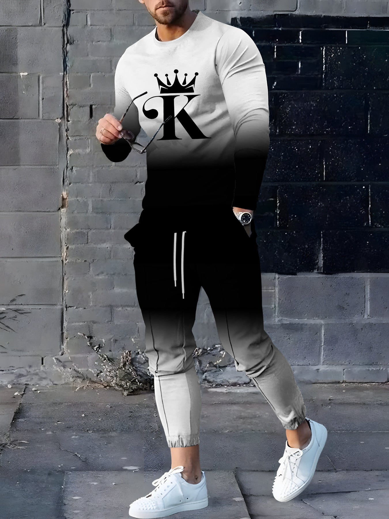 Wear Kings Tracksuit Sports And Leisure Suit Printed T-shirt Length