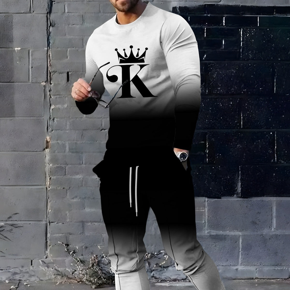 Wear Kings Tracksuit Sports And Leisure Suit Printed T-shirt Length