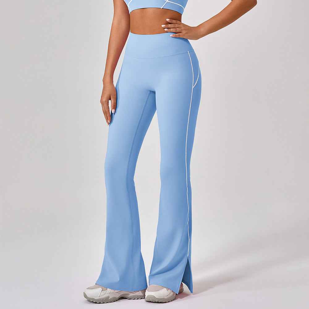 High Waist Tight Nude Feel Hip Lifting Yoga Bell-bottom Pants Women