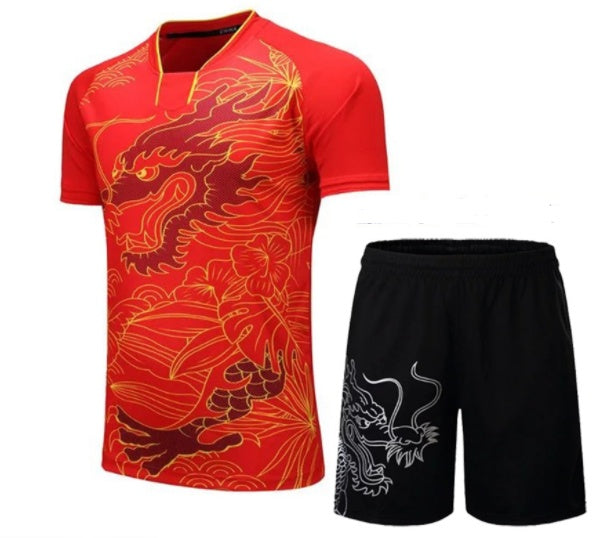 Men's And Women's Same Quick-drying Sports Jersey Dragon Print Dress Competition Team Uniform