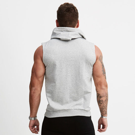 Fitness Summer Sports Hooded Sleeveless Vest Waistcoat Vest Man