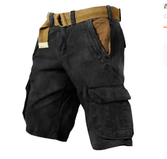 Men's Sports Shorts Loose Wear-resistant Casual Shorts Yellow Stone