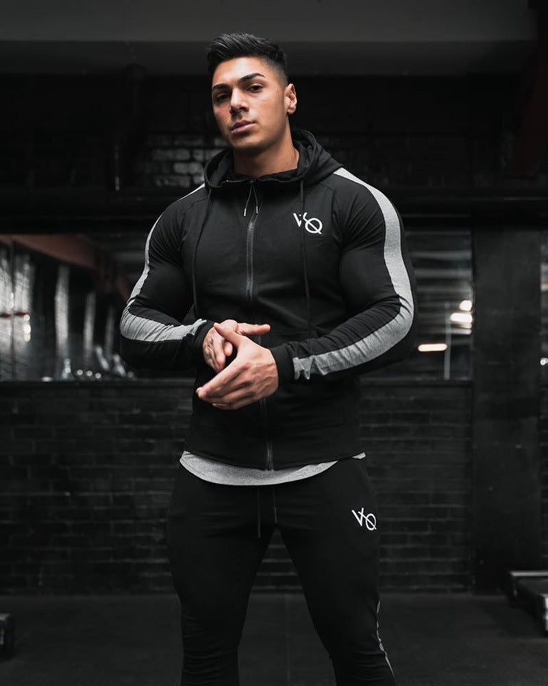 Autumn and Winter Color Matching Sports Sweater Men's Jacket