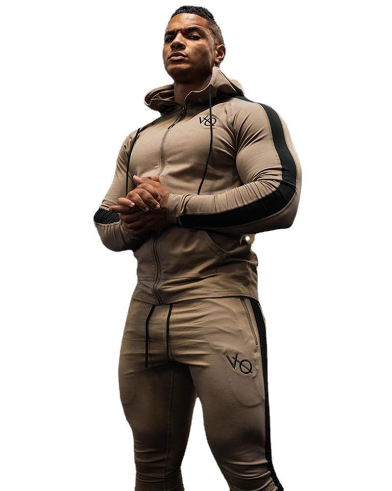 Autumn and Winter Color Matching Sports Sweater Men's Jacket