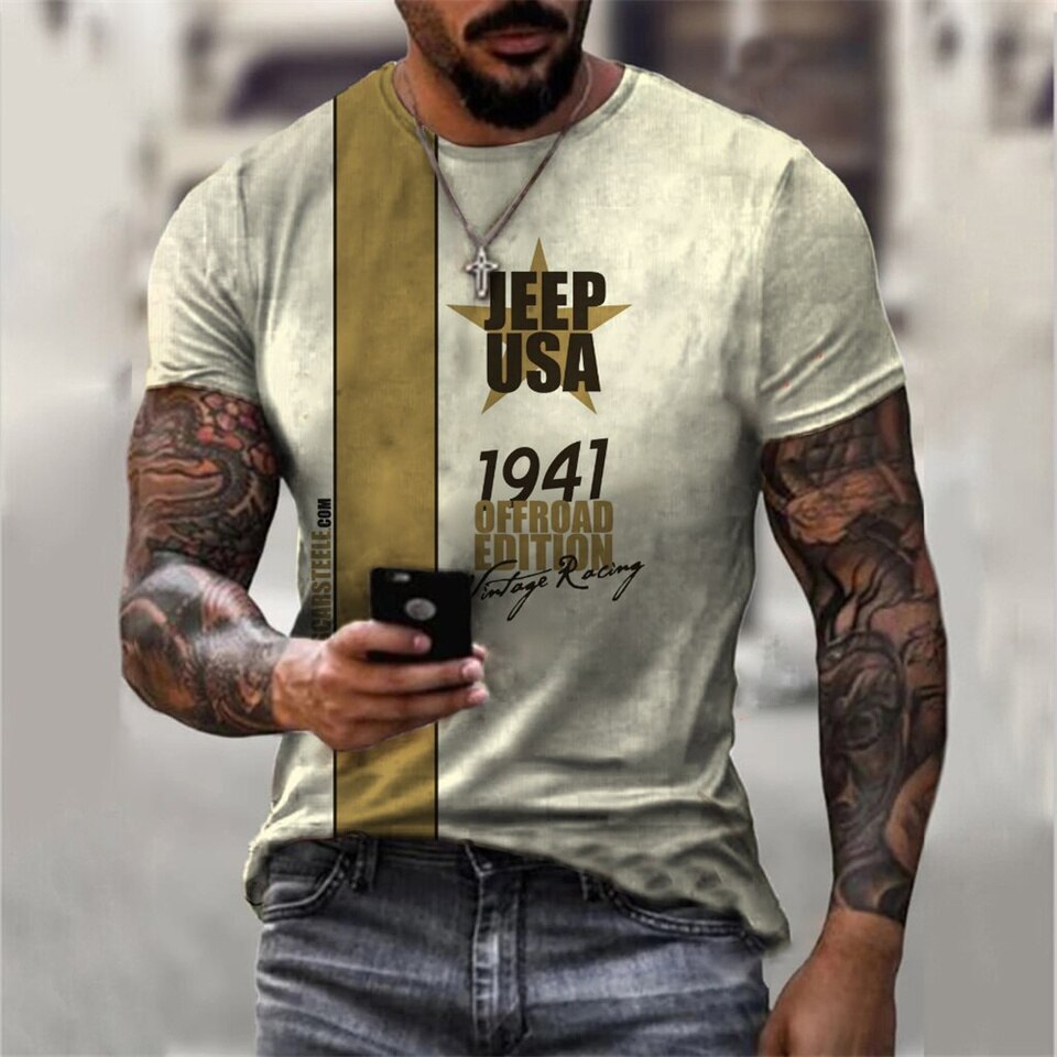 Fashion Tops 3D Digital Printing Sports Short-sleeved T-shirt